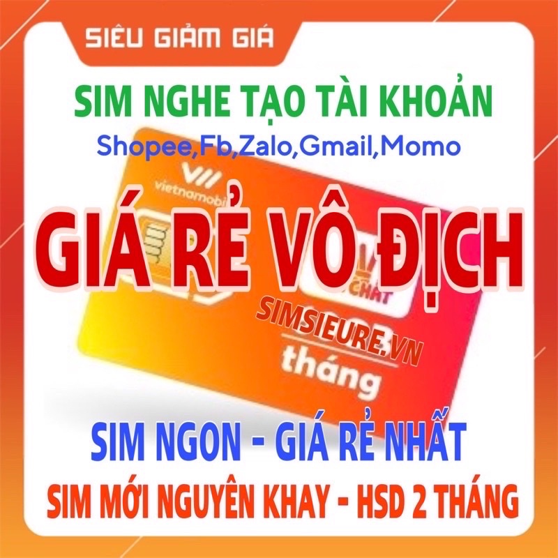 SIM VIETNAMMOBILE NGHE GỌI, TẠO TÀI KHOẢN Chuyên Shope,fb,zal,gmail,mmo