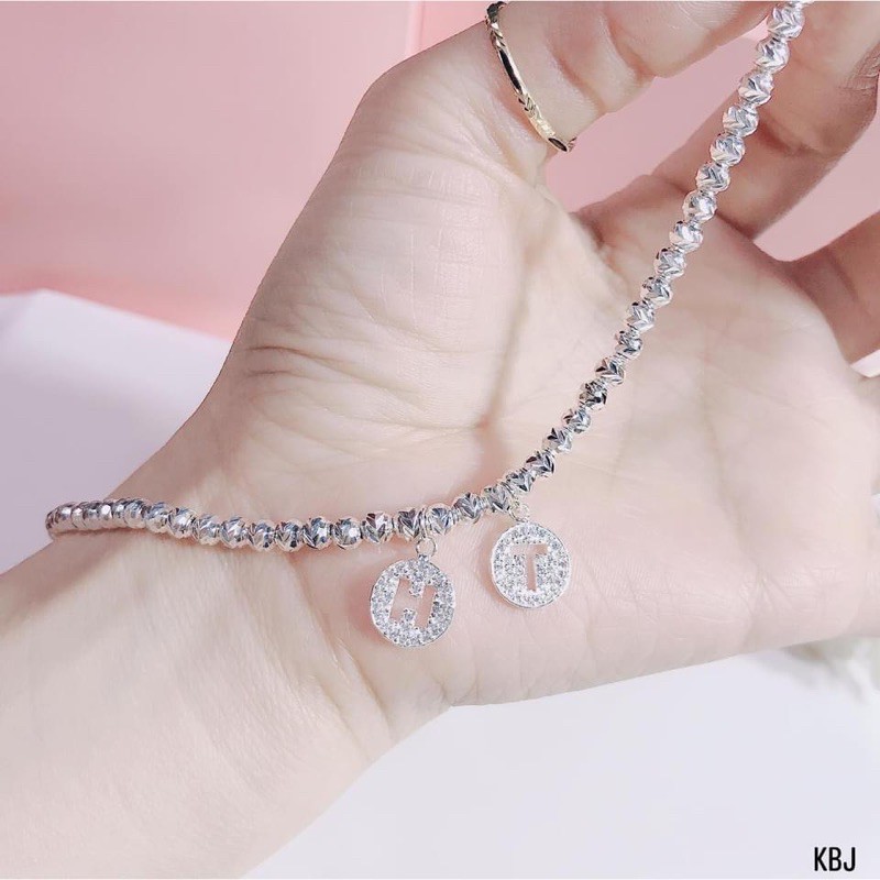 Lắc Tay Nữ Bi Bạc Ta kèm Charm Tên Ý Nghĩa ghép theo Yêu Cầu - Trang sức Vàng Bạc Hoà Thảo HTJ