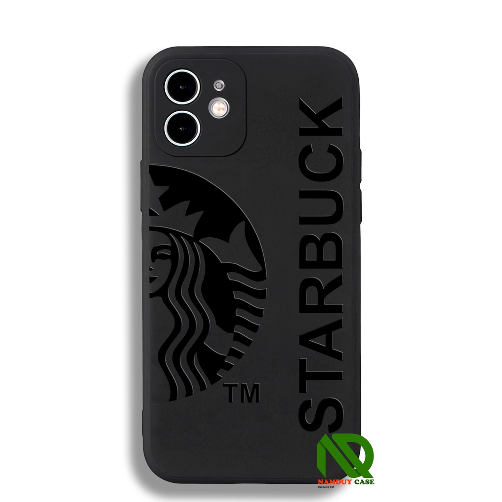 Ốp lưng iPhone 6/6s/7/8/X/XS/11/12/13 Pro Plus Max viền vuông chống sốc bảo vệ camera silicon mềm hình Starbuck ST56