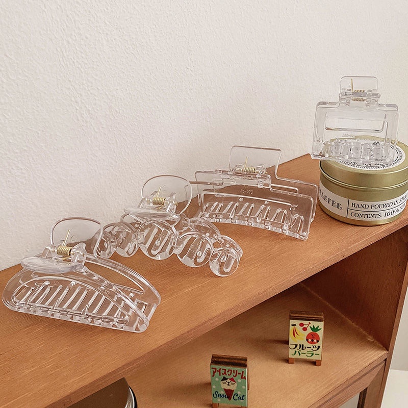 Kẹp tóc cỡ lớn trong suốt phong cách Hàn Quốc tinh tế thời trang