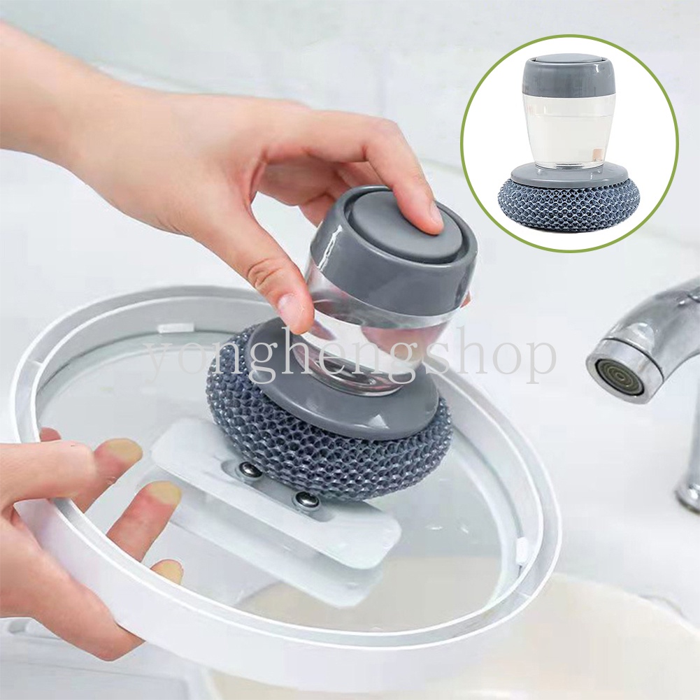 Cọ Rửa Chén 2 Trong 1 Dạng Nhấn Tiện Dụng