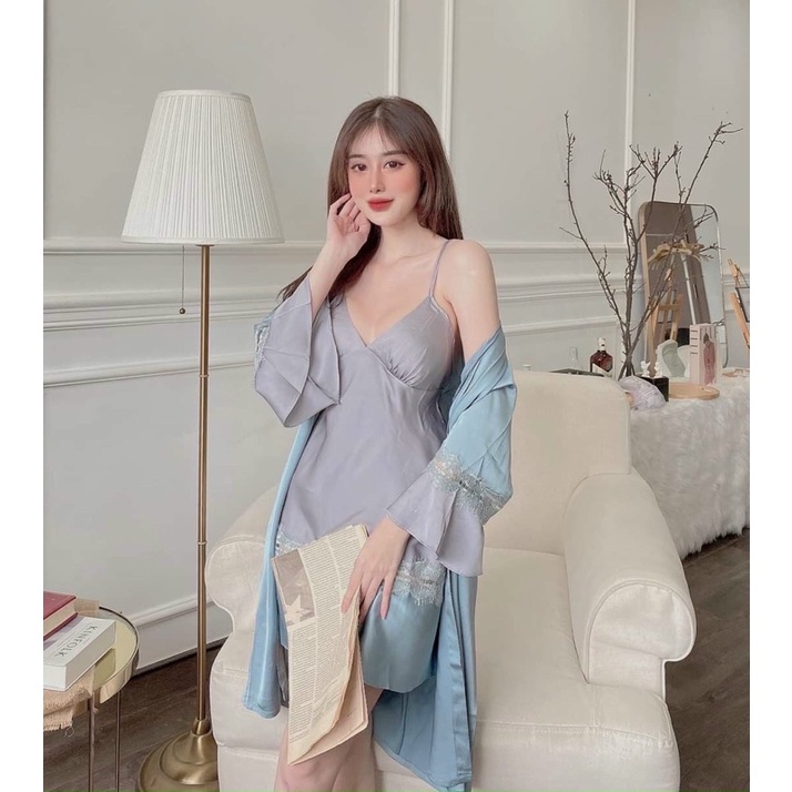 Đầm ngủ lụa cao cấp vải lụa tơ mềm mướt mịn sang trọng TRIPBLE T DRESS - size S/M/L/XL/2XL - MS01HH