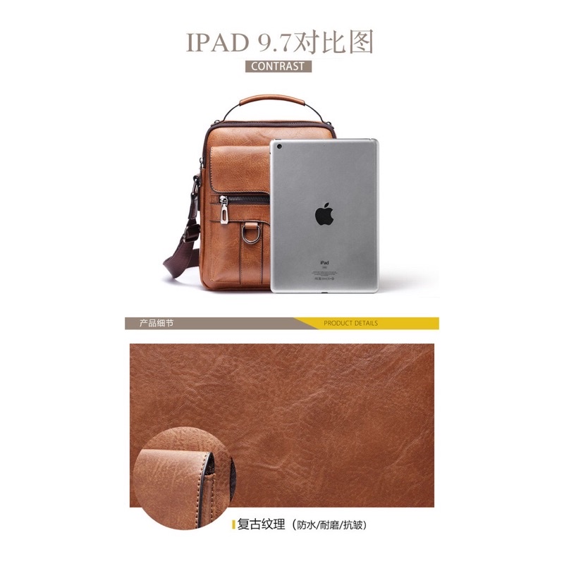 Túi Xách Nam Đeo Chéo Đựng iPad Da Bò Cao Cấp - A&amp;ESHOP 7685987