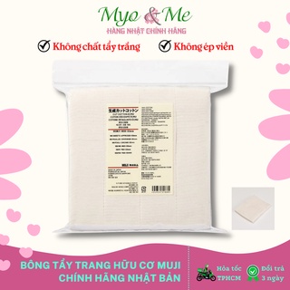 Bông tẩy trang hữu cơ Muji Nhật Bản (không có chất tẩy trắng, không ép viền)