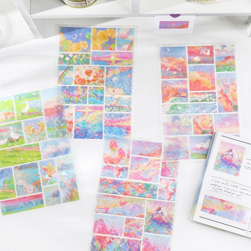 1 miếng dán PET nhiều màu sắc trang trí album ảnh DIY