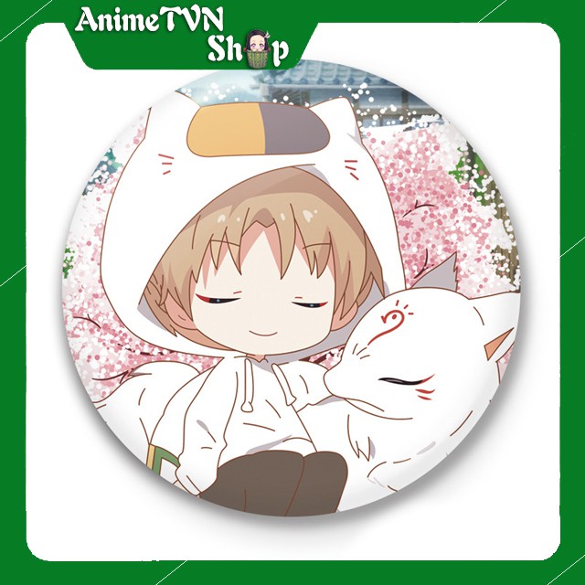 Huy hiệu in hình nhân vật Anime Manga Natsume Yuujin chou (Hữu Nhân Sổ) - bằng nhựa, có khuy cài ở mặt sau