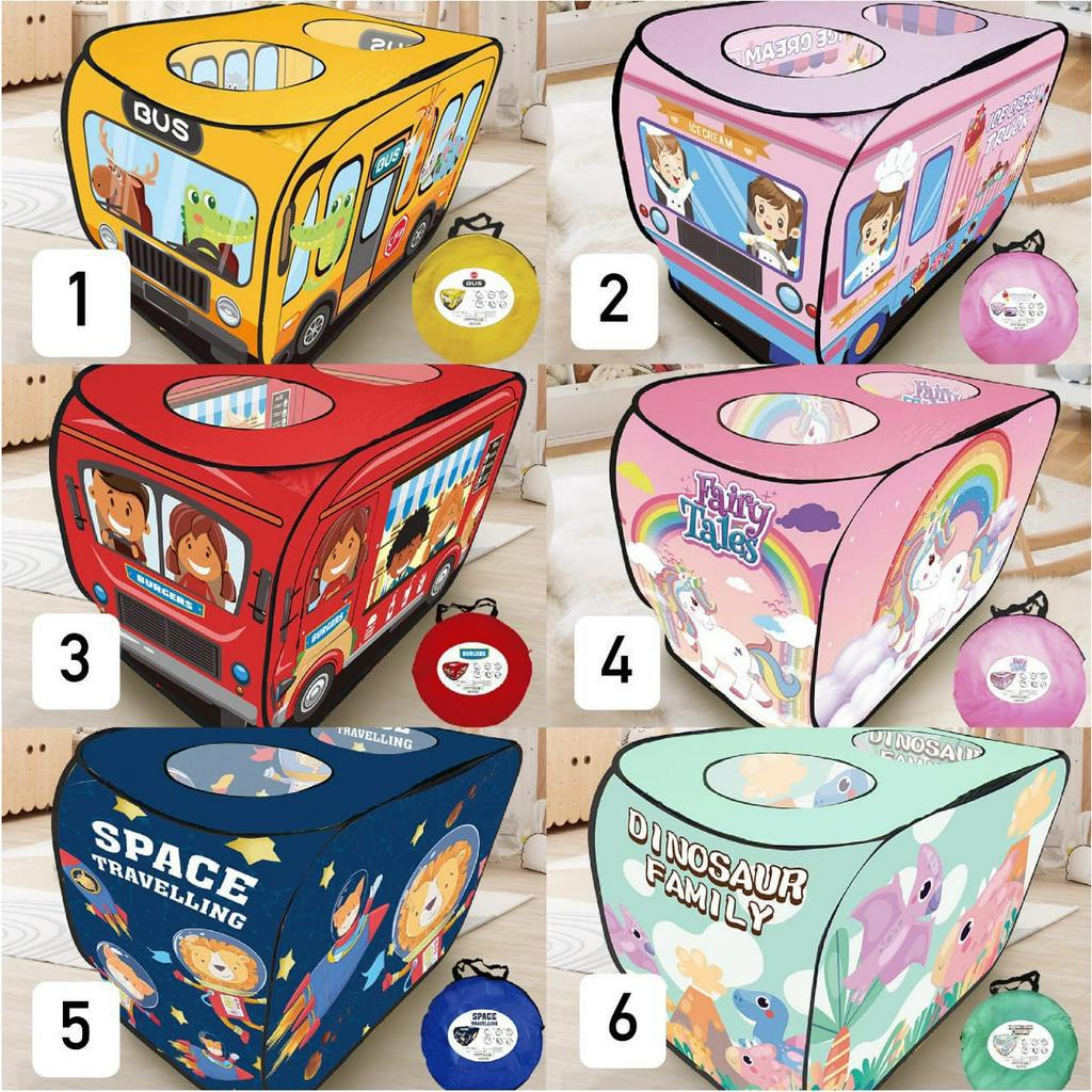 Lều mô hình xe bus trường học cho bé tạo không gian riêng thỏa thích vui chơi