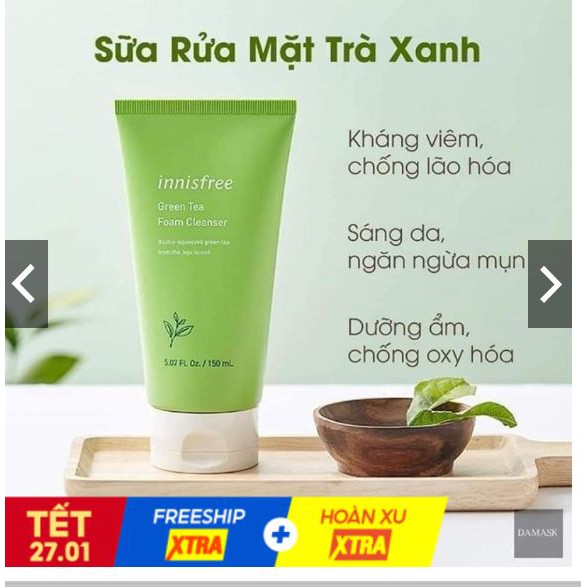 SỮA RỬA MẶT TRÀ XANH GREEN TEA CLEANSING FOAM