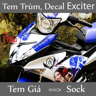 Decal Tem Trùm Xe Exciter 150 Mẫu Samurai