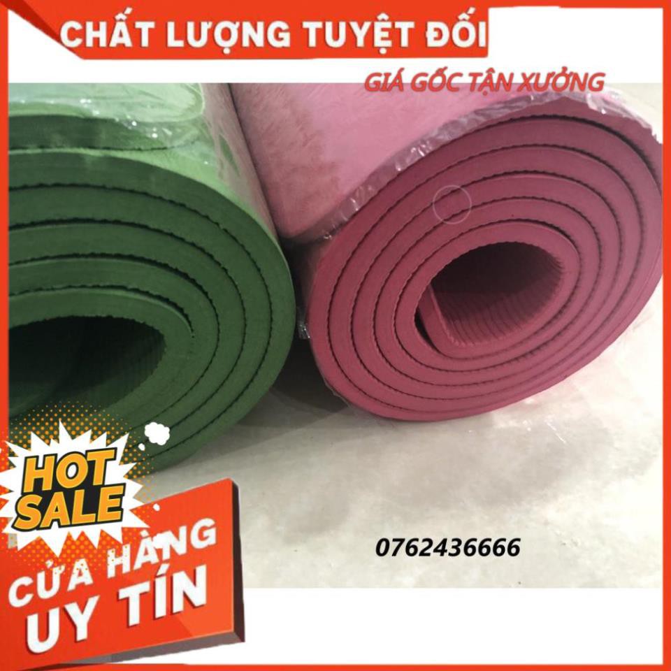 [Dày 8mm- Hàng chính hãng] Thảm tập yoga cao su non Âu Lạc cao cấp ( có túi đựng )