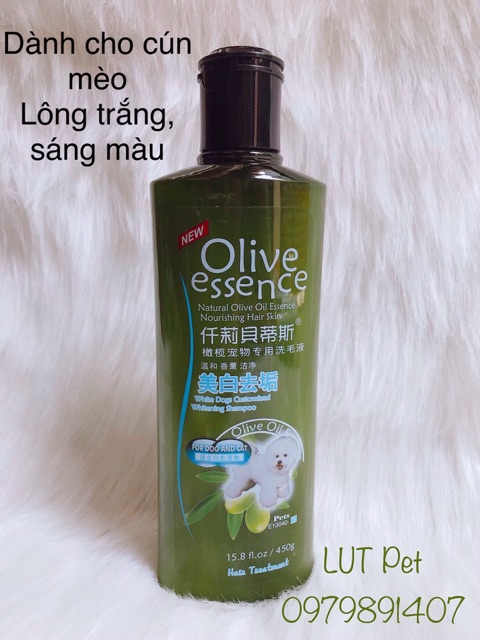 Sữa tắm thơm chó mèo Olive essence - khử mùi dưỡng lông diệt ve rận bọ ghẻ