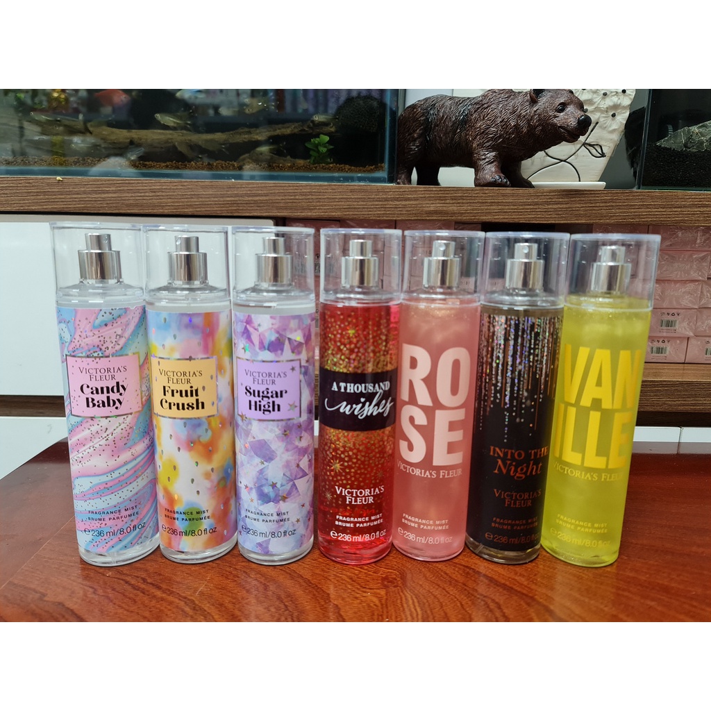 Xịt Thơm 236ml Victoria Fleu, Xịt thơm Body Mist Bath and Body Works, Victoria Secret bản Trung