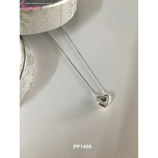 Dây chuyền bạc Ý 925 Bạc Xinh Huệ Ngân - Tim phồng đính đá PP1499