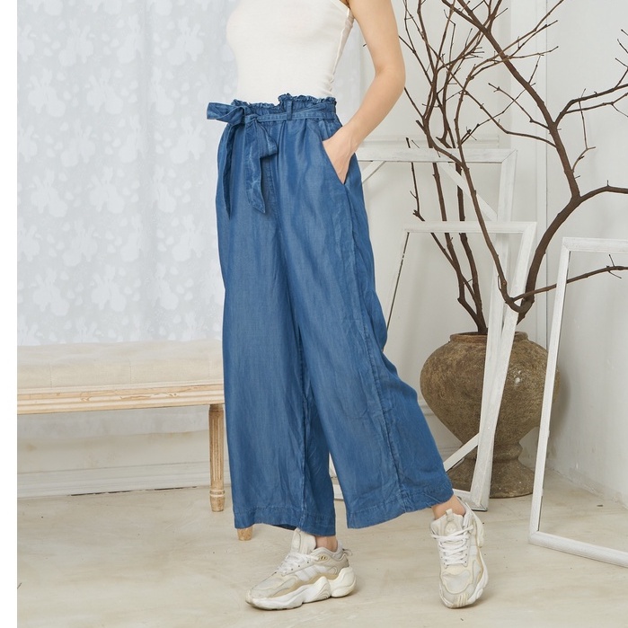 Quần ống rộng denim xuất khẩu có big size