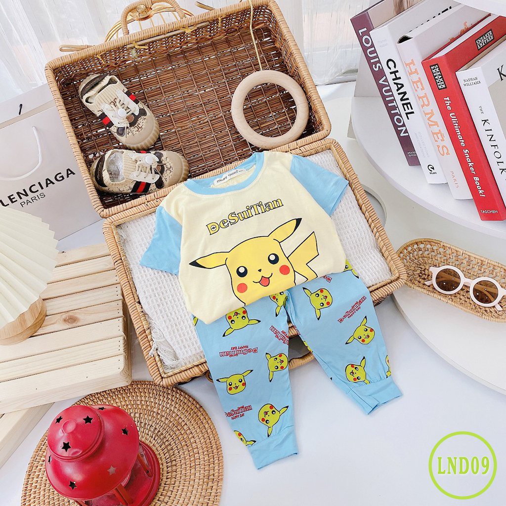 [LND09] Bộ Cộc Tay, Quần Dài Thun Lạnh MINKY MOM CÓ SIZE ĐẠI In Hình Dễ Thương Mềm Mịn Thoáng Mát, Hàng Chuẩn Đẹp Cho Bé