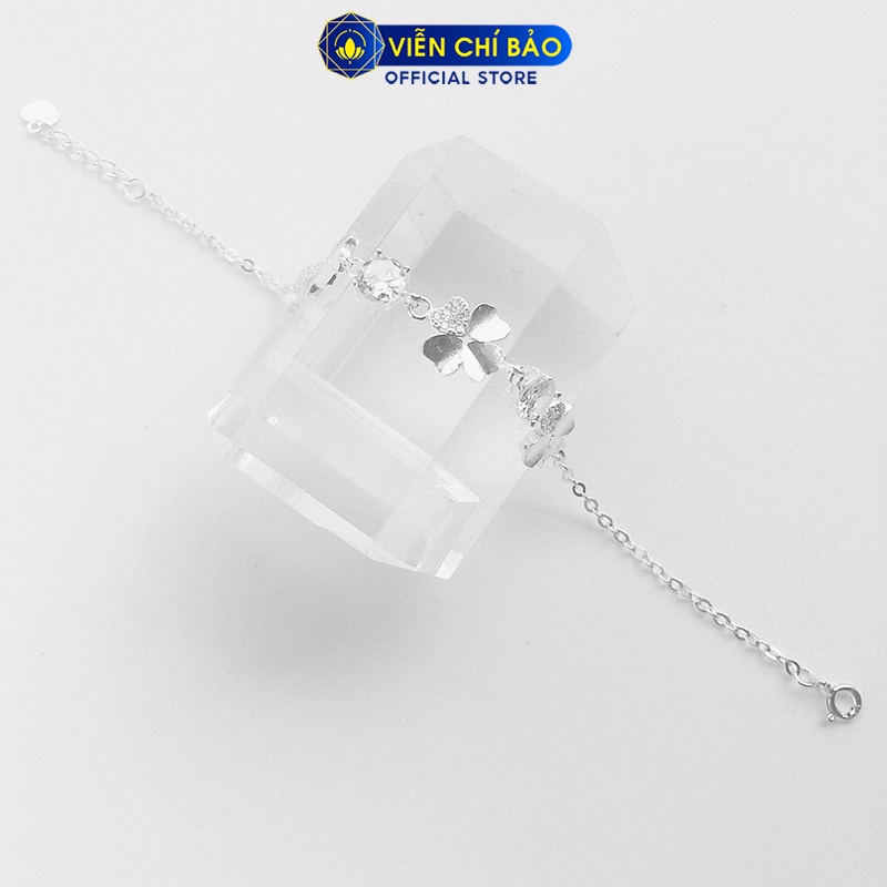Lắc tay bạc nữ Cỏ bốn lá may mắn chất liệu bạc 925 thời trang phụ kiện trang sức nữ Viễn Chí Bảo L400106x