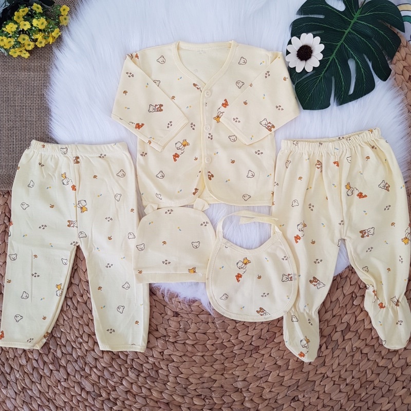 [Chọn Mẫu] Set quần áo sơ sinh 5 món, Set quà tặng cho bé sơ sinh với chất liệu cotton mềm mịn