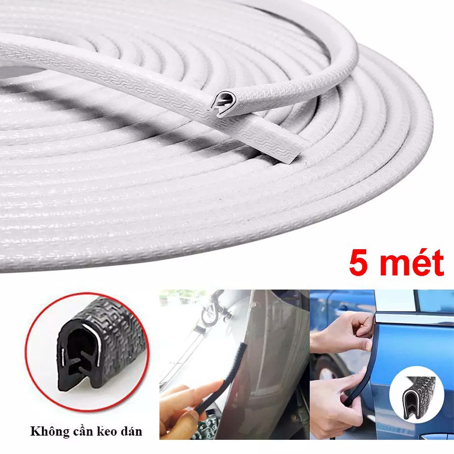5 mét Nẹp viền cửa ô tô chống trầy, viền xe máy cao su lõi thép hàng xịn