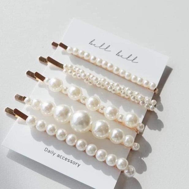 [Giá sỉ] Set 5 Kẹp Tóc Đính Hạt Xinh Xắn