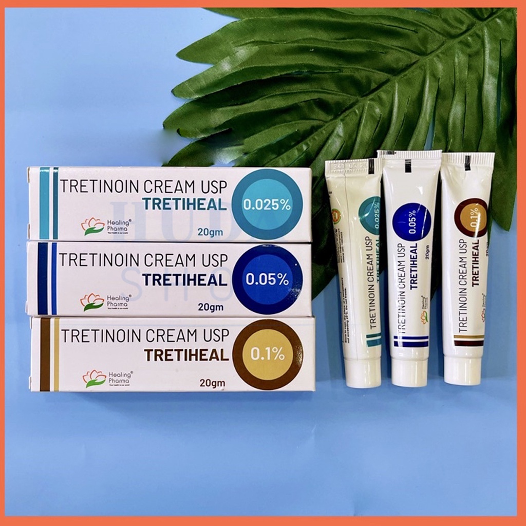 Tretinoin Cream USP Tretiheal - Kem giảm mụn, chống lão hóa Nồng độ: 0.025% 0.05% 0.1%