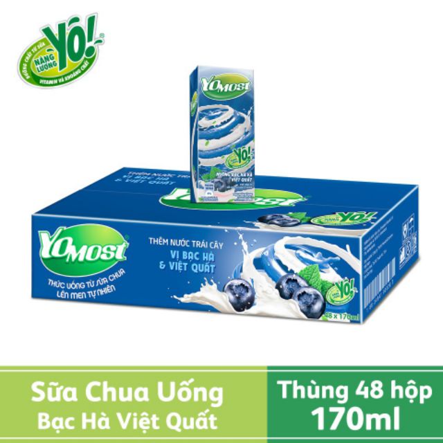 Thùng sữa YOMOST 170ml {Dâu,cam,lựu,việt quất ,tự nhiên}