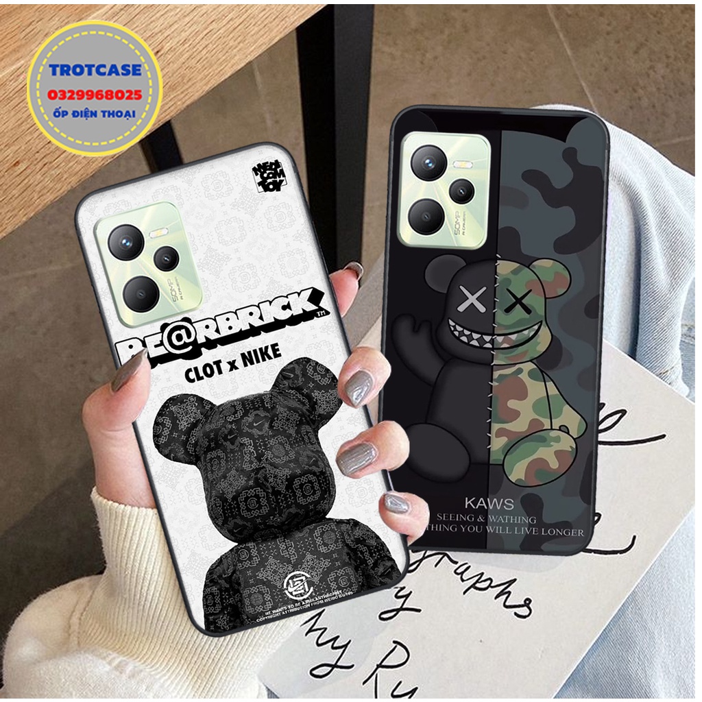 Ốp lưng điện thoại Realme C35 - in hình bearbrick mặt trời tô màu , bear brick nền trắng sắc nét , chất lượng
