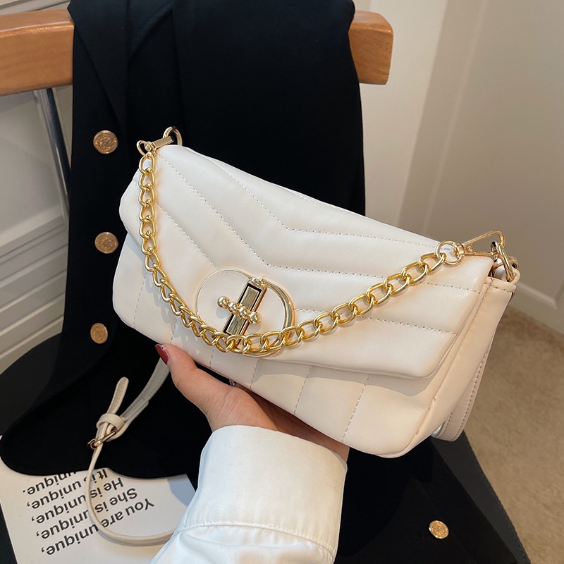 Túi Đeo Vai Màu Trơn Có Nắp Đậy Thời Trang Cho Nữ