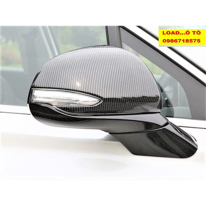 Ốp Gương Chiếu Hậu Carbon Xe Huyndai Santafe 2019-2021 Mẫu Vân Carbon Cao Cấp