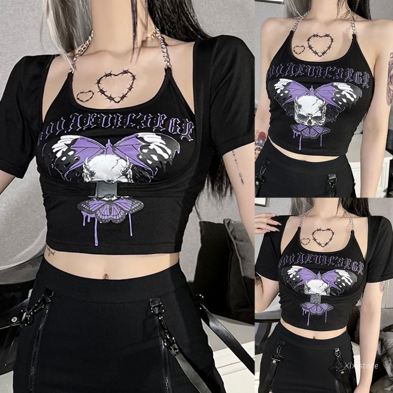 Xixi Set Đồ 2 Món Gồm Áo Hai Dây Họa Tiết Bướm Và Áo Khoác Cardigan Dành Cho Nữ