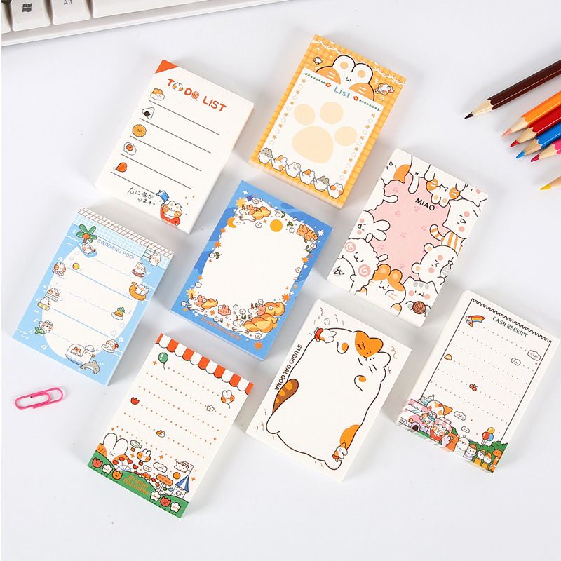 Zanmo tệp 100 tờ giấy note ghi chú thỏ meaterball ulzzang