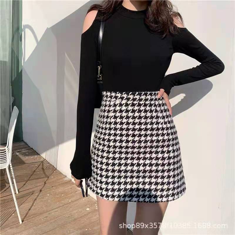 Chân Váy Sọc Ca Rô Dáng Ôm Thời Trang Xinh Xắn Cho Nữ