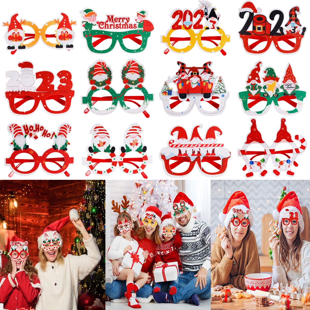 Mắt Kính Trang Trí Năm Mới 2023 Phong Cách Giáng Sinh Cho Người Lớn Và Trẻ Em