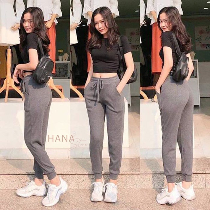 Quần Jogger nỉ nữ bo gấu chất cotton thu đông mặc nhà đi chơi, Jogger nỉ nữ - QJCG21