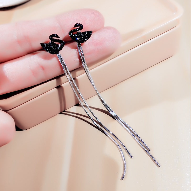 Hoa tai JIUDUOLAN dáng dài đính đá opal zircon ngọc trai mặt hình bướm màu vàng thanh lịch thời trang cho nữ