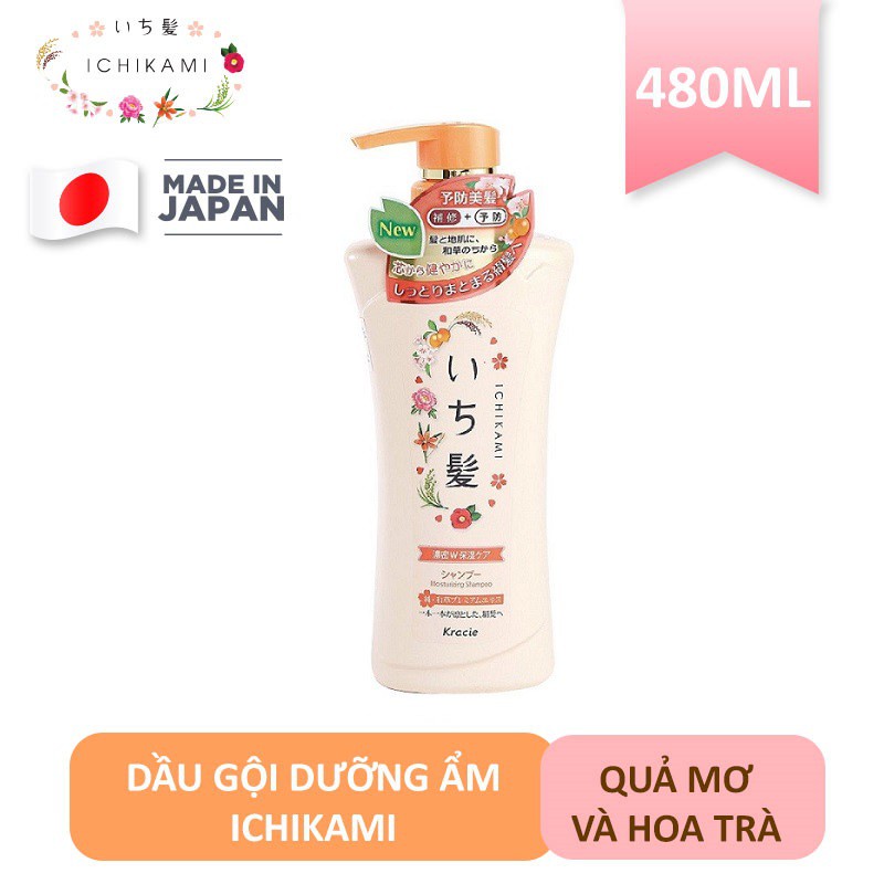 Dầu gội nhật bản Ichikami dưỡng ẩm 480ml chính hãng