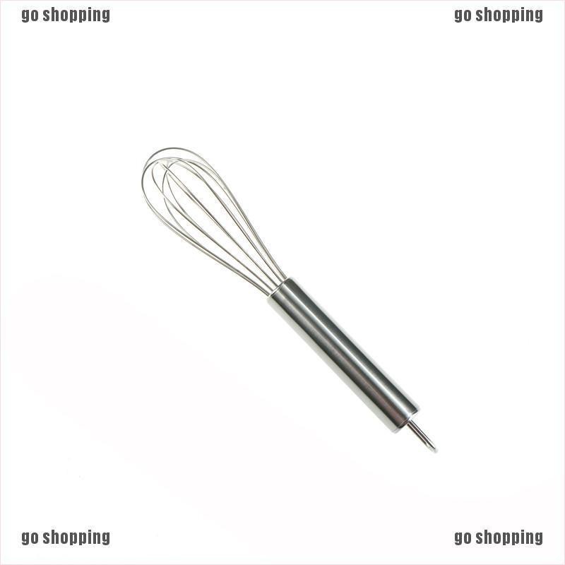 {go shopping}(8/10/12 Inches) New Stainless Steel Egg Beater Hand Whisk Mixer Kitchen Tools
