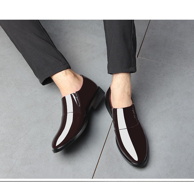 Giày da sáng bóng thời trang thanh lịch cho nam