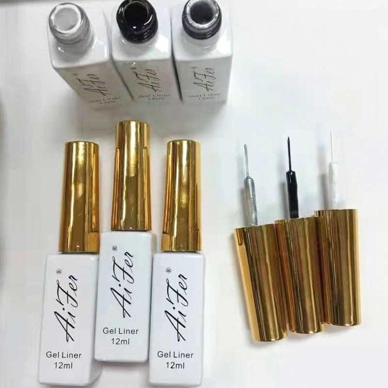 Sơn gel cọ nét Aifer đen trắng nail chính hãng 12 ml