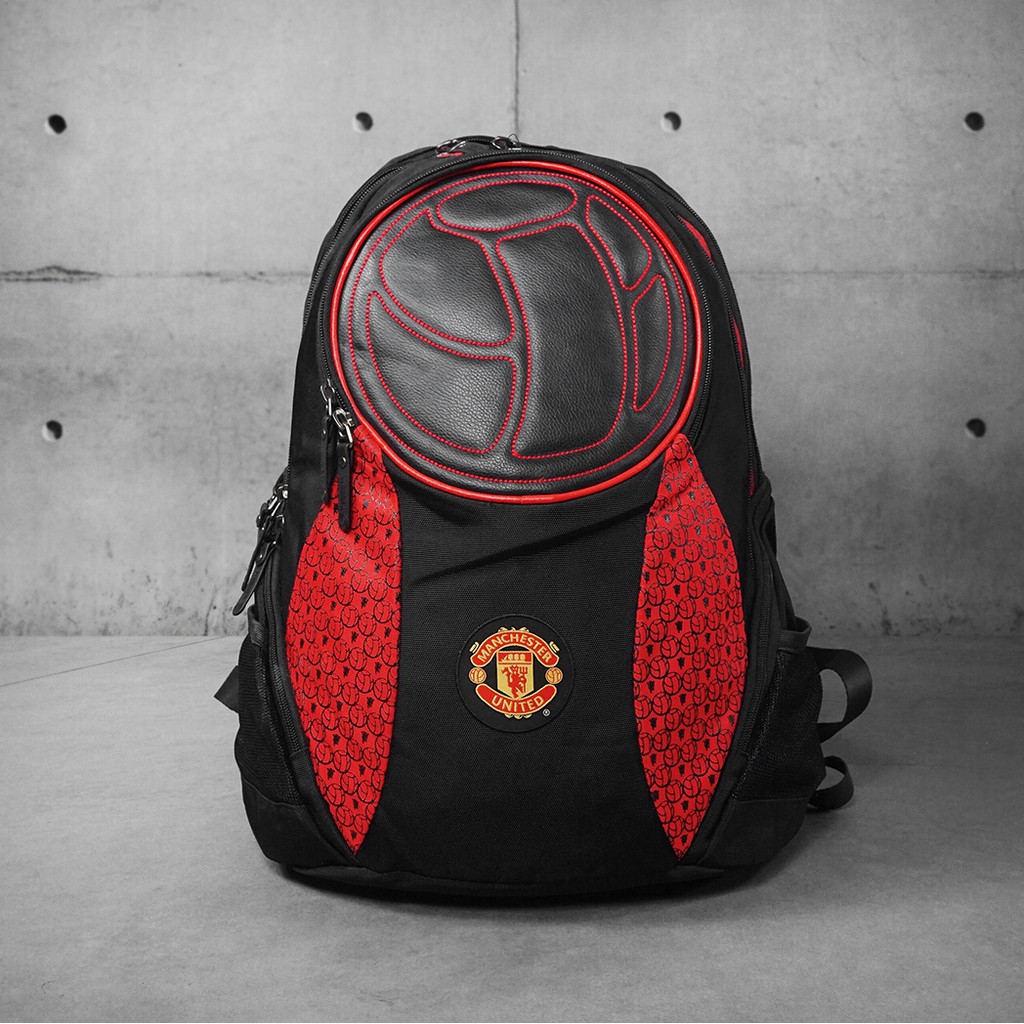 [BL93] Balo Cặp Thời Trang Manchester Utd Hàng xuất chính hãng Họa Tiết Trái Banh Da Đỏ