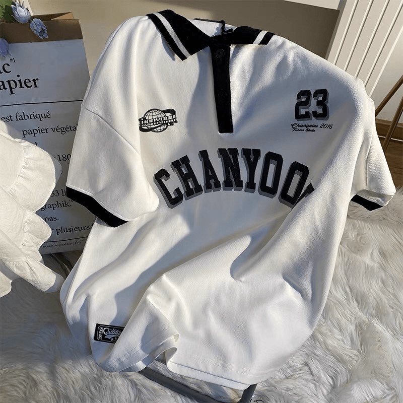 Áo Thun Form Rộng Tay Lỡ Cổ Bẻ CHANYOOU