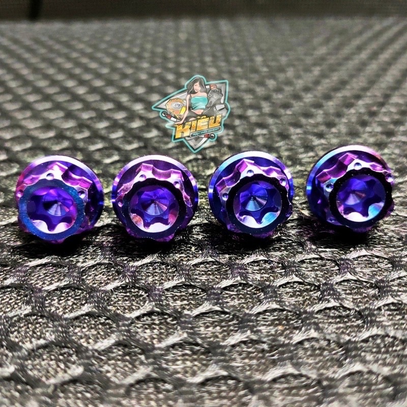 Ốc Chân Gương Titan GR5 Đầu Dù Salaya Cực Đẹp Gen Xuôi Và Ngược Chân 10ly