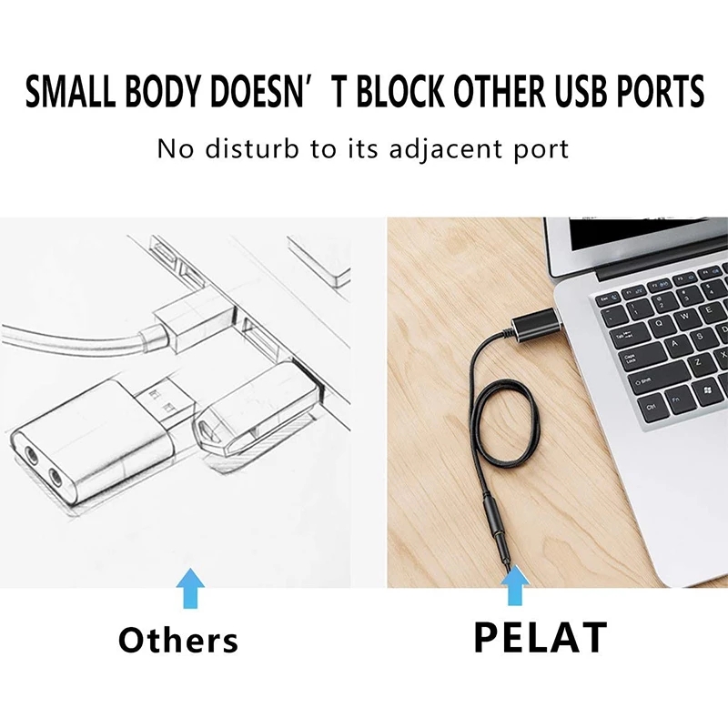 Đầu Đọc Thẻ Âm Thanh USB 2 Trong 1 Cho Notebook Desktop PS4