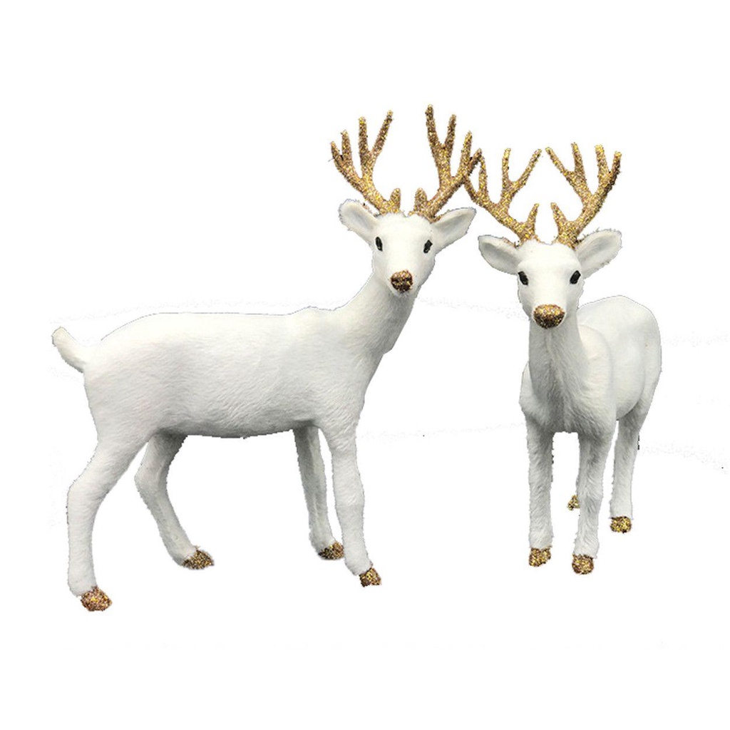 CONOPERY Phụ Kiện Trang Trí Giáng Sinh Hình Chú Tuần Lộc Màu Trắng Độc Đáo