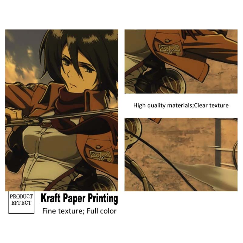 Áp Phích In Hình Nhân Vật Phim Attack on Titan Phong Cách Nhật Bản