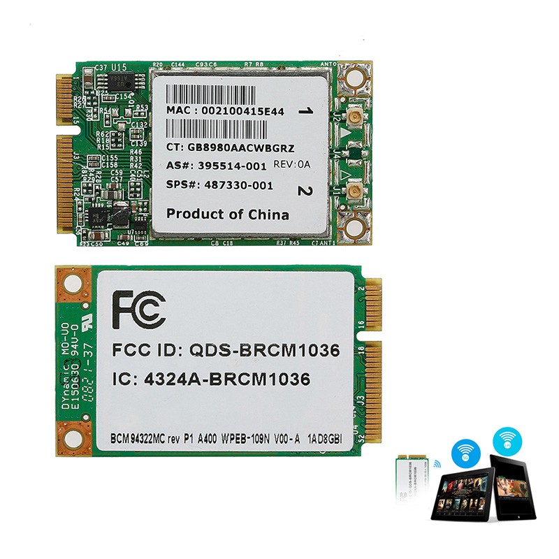 Card Wifi Bcm94322Mc Pci-E 300m Cho Hp Sps: 487330-001