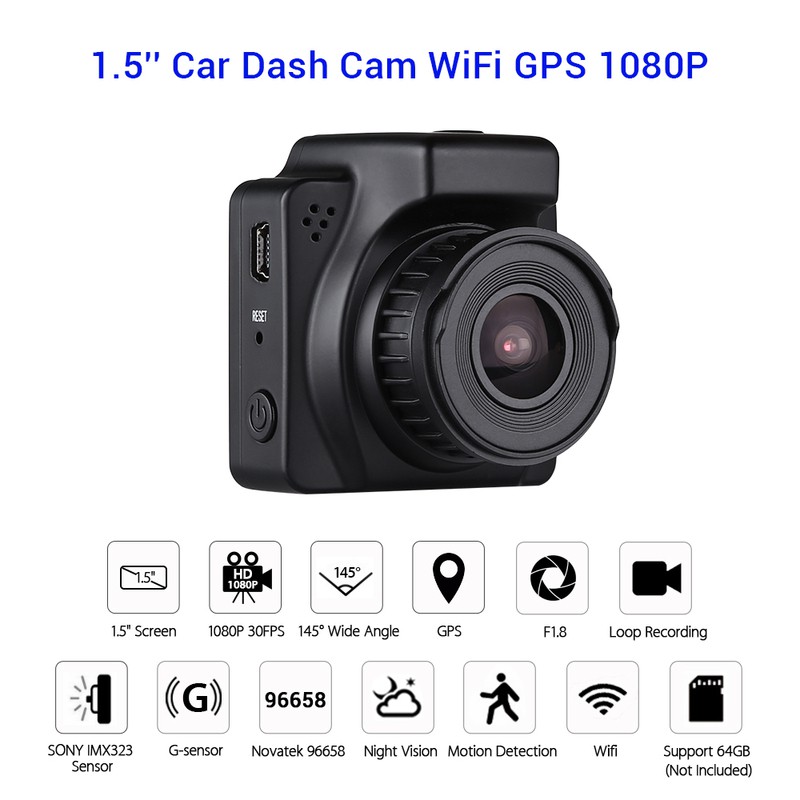 Máy quay hành trình góc rộng imx323 novatek 96658 1080p có màn hình 1.5inch cho xe hơi | BigBuy360 - bigbuy360.vn
