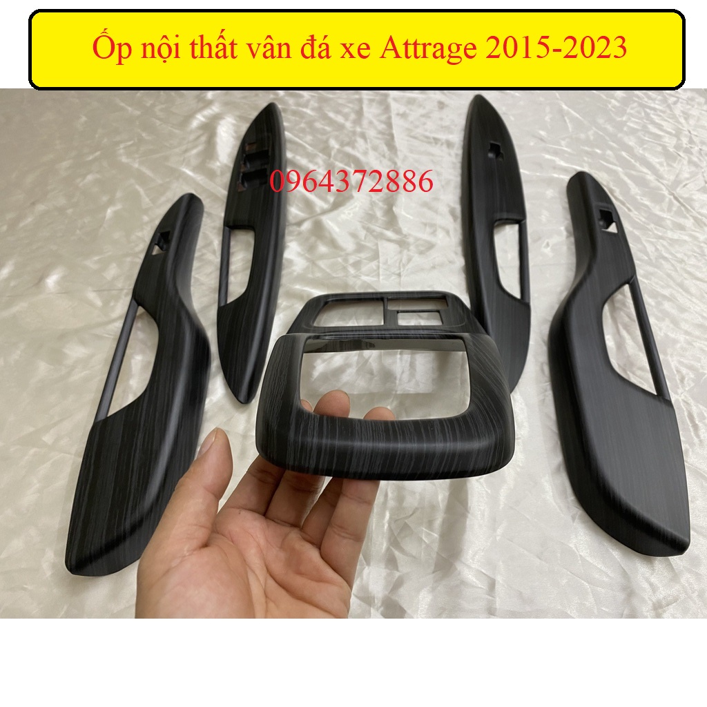 Ốp nội thất xe Attrage 2015-2023 vân đá cao cấp