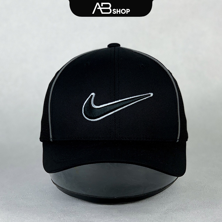 Mũ Lưỡi Trai Nike Nam Cao Cấp Nón Bít Đuôi Đen Xanh Viền Xám AB-30181