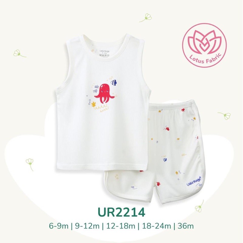 [Sale đồng giá] UR2214 Bộ ba lỗ Uala Rogo vải sợi sen (6-36M)