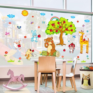 Decal dán tường thú cây táo 8205